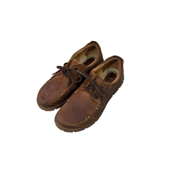 Born Shoes Men's Joel Casual Oxford Brown Leather Lace Up Moc Toe Sz 9.5 - Picture 1 of 12